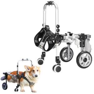뒷다리용 반려견 휠체어 조절 가능한 반려동물 카트 이동 보조기구 가슴 및 허벅지 지지대 적합한