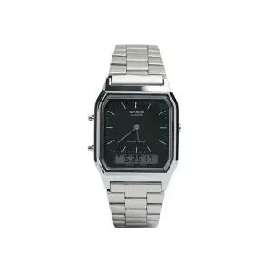 카시오 클래식 듀얼타임 메탈시계 AQ-230A-1DMQ