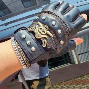 [콩심팥심]해골 무늬 라이딩 장갑 바이크 스컬 글러브 자전거용