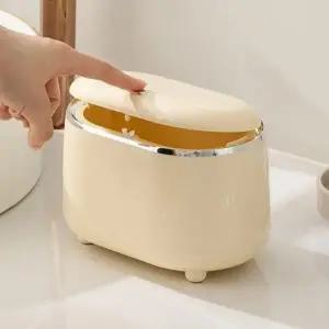 화장대 데스크 원터치 오픈 컴팩트 휴지통2.5L 미니 책상 싱크대 욕실 슬림 탁상용