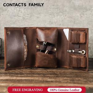 가죽 담배 파이프 롤 백 여행용 휴대용 흡연 케이스 라이터 허브 도구 백