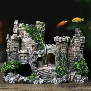 수족관 꾸미기 성벽 장식(레드)인테리어 어항 수조 물고기장난감