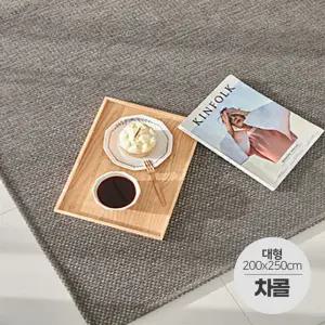 싸파 먼지없는 평직 자가드 카페트매트 차콜 대형 거실러그모던라인 세탁가능 사계절 북유럽 엔틱스타일 원