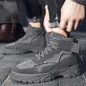 남자 스포티 스타일 찍찍이 캐주얼 패션 워커소가죽 털스니커즈 털신 스웨이드부츠 기모 따뜻한패딩 양털