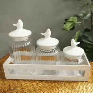 소품 유리 수납함 3개 셋트다용도함 미니정리함 사각함 도함 도정리함 박스 디자인