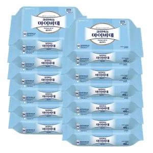 크리넥스 마이비데 물티슈 리필 46매x12팩 클린게어물휴지 휴대용 변기에버리는 비대 비대용