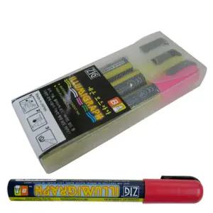 지그 쿠레타케 일루미그라프 네온보드 마카 3색디자인 칼라 마커 세트 아트 고급세트 구성 캘리 그라피 용