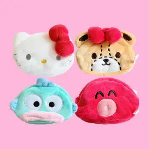 산리오 버시블 양면 파우치 키티 한교동 사유 (정품 귀여운 캐릭터 곰돌이 미니 얼굴 화장품 소지품)타이니