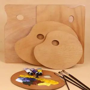 위플 미술 유화 우드 파레트 원형 대 50x40화방팔 전문가팔 팔레트 원목팔 수채화팔 나무팔 물감팔