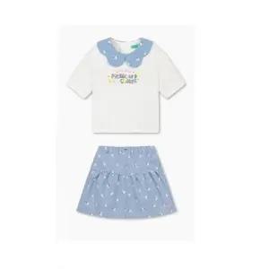 [갤러리아] 베네통키즈 데이지 가든 해지 카라 티셔츠 상하 세트QATS08611/QASK03611