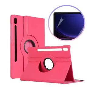 갤럭시탭S9 울트라 크로스 레더 케이스+종이질감 필름S9 S9커버 S9보호 S9액정 S9카바 S9회전 S9