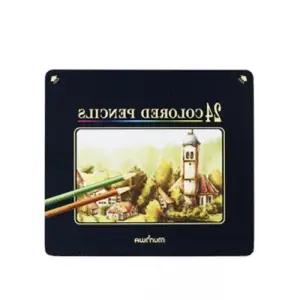 문화 색연필 세트 24 고급 틴미술도구 컬러링 생일선물 용품 문구덕후 그림 드로잉 링북