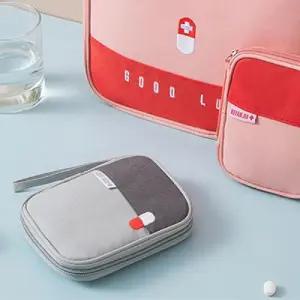 ABM구급가방 S 그레이 3개묶음약 파우치 휴대용 용케이스 스트랩백 여행용비상치 사각백 구백