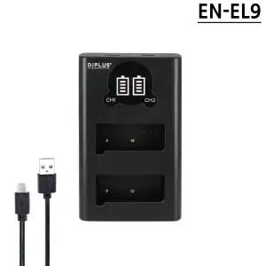 니콘 EN-EL9 호환 LCD 듀얼 충전기 C타입 5핀 겸용카메라 전용 디카 C5 밧데리