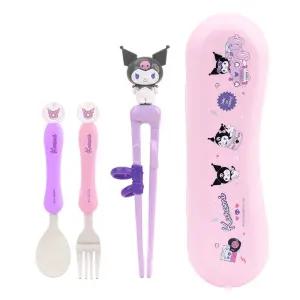 쿠로미 맥스젓가락 스푼포크 케이스 4P세트어린이 연습용 저분 용저분 집준비물 집선물 캐릭터 아기
