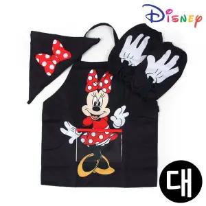 성창 미니마우스 앞치마 토시 두건 3종 세트 대세트 키즈 놀이용 요리 어린이 미술