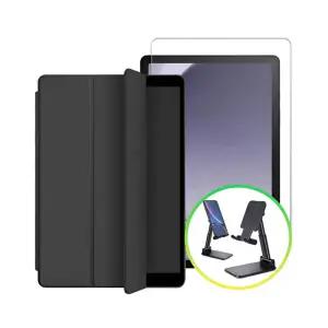 갤럭시탭S9 FE 플러스 마그네틱 케이스+강화유리 필름+폴더블 거치대커버 보호 세트 태블릿용품 액세서리