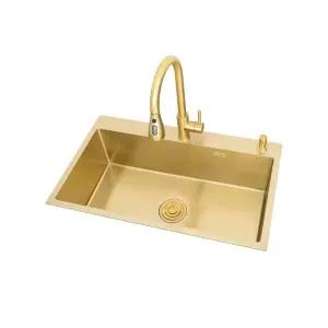 주방 싱크대 스테인리스 골드 사각 싱크볼 교체용