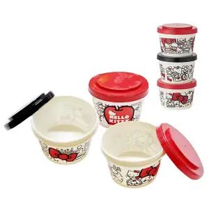 도시락 적층 용기 헬로키티 240ml 3개입 1P 반찬통귀여운세트 미니세 작은 디저 과일 귀여운 소품함 보관함