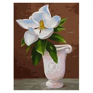 (OH) OH-M 명화 유화그리기 A-264 화이트 꽃 아트 40x50팝 홈인테리어 그림그리기세트 액자만들기 셀프페인