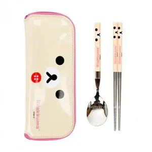 [골드스마일]슬림 디자인 캐릭터 수저 보관 케이스 핑크 얼굴 모양