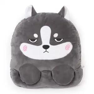 졸린 허스키 그레이 USB 발열쿠션 발난로 손난로 보온USB용품 디자인로 USB로 사무실로