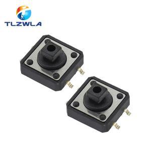 10PCS 12x12x7.3 라이트 터치 스위치 SMD 마이크로 12X12X7.3MM 4 핀 푸시 버튼 고온 방지