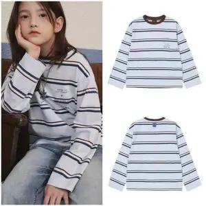 [갤러리아] [블루테일]AAA4TS05LG 라이트그레이 스트라이프 긴팔 티셔츠