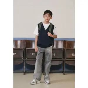 [갤러리아] [블루테일]]AAA3VK01NV  네이비 프레피 니트베스트