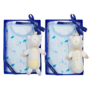 [갤러리아] (쌍둥이출산,백일,돌,유아내의세트)핑퐁반소내의두벌블+말딸랑이세트(A1B-103D1SET)