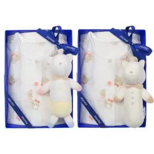 [갤러리아] (쌍둥이출산,백일,돌,아기내의세트)보우테디7부내의두벌+말딸랑이세트(A1B-1038SET)