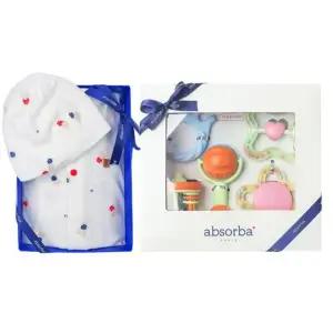 [갤러리아] (압소바출산,백일,귀여운유아복)베베반소우주복+5종딸랑이세트(A13-10616SET)