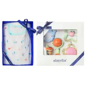 [갤러리아] (압소바출산,백일,돌,유아내의세트)보글반소내의+5종딸랑이세트(A1B-10387SET)