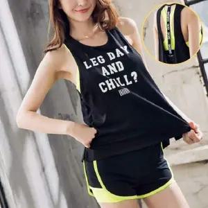 여성 민소매 요가복 블랙 스판 나시