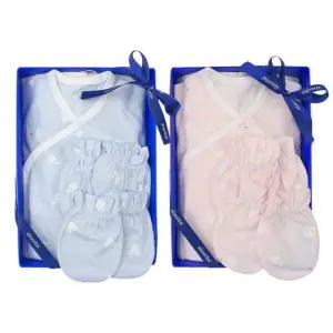 [갤러리아] (쌍둥이출산,태교,배냇저고리세트)도도모달배냇슈트두벌+손싸개세트(A1B-10107SET)