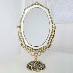 퀸스골드 엔틱 양면탁상거울(웨이브-대) 손거울 탁상거울 엔틱 앤틱 양면거울 휴대용거울