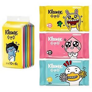 [2개구성] 크리넥스 수앤수 카카오프렌즈 10매X6입 생활용품 사무용픔 롤 각 ARWC1258F