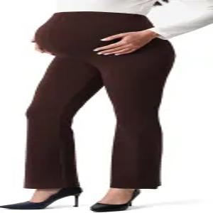 AFITNE 여성용 플레어 임부 팬츠 포켓 29인치/31인치 소프트 부츠컷 임신 캐주얼 드레스 바지