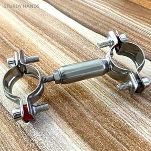 1Pc 스테인레스 스틸 파이프 지원 더블 레이어 조정 가능 엔드 클램프 고정 금속 도구