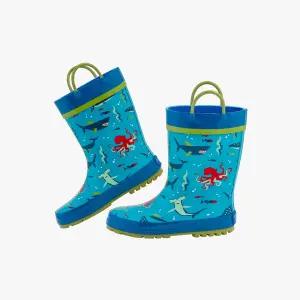 프린티드 레인부츠 - 상어