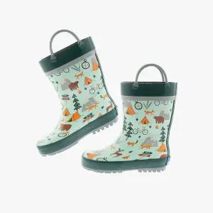 프린티드 레인부츠 캠핑