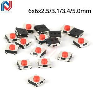 SMD 스위치 4 핀 터치 마이크로 푸시 단추 레드 택트 6x6x3.1mm 5mm 로트 당 20 개