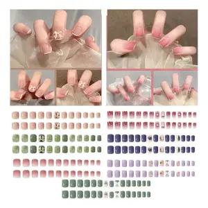 키밍 고급 네일아트 모음 재료 세트 웨딩 셀프젤디자인 스티커 손톱 여름 네일 24PCS 30PCS 플라워 연장 셀