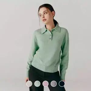 353918 여 메리노울 카라넥 니트