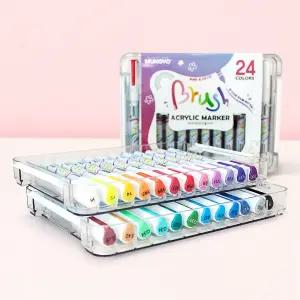 디자인마카 브러쉬아크릴 24색 스케치 일러스트유리 세라믹펜 패릭 락페인팅 돌그림 DIY 핸드레터링 스케치
