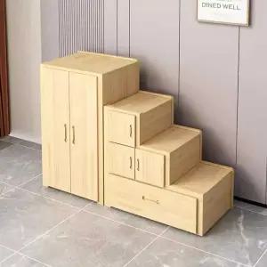 계단 서랍장 빈티지 우드 강철 레일 수납장 나무 가구