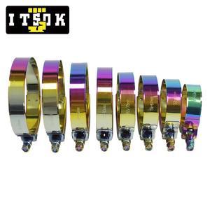 2pcs T-볼트 조정 가능 파이프 고정 클립 45mm  98mm 다채로운 호스 클램프 키트 스테인레스 스틸 1.75 