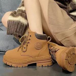 [라일리] Rly 미들 레이스업 워커 러기드 아웃솔 여성 워커 일