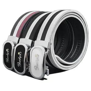 라운딩 벙커스볼 삼선가죽벨트 / 남자 남성 골프 버클 (KYR-W8F710D)