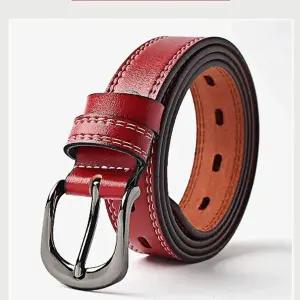 소가죽 벨트 여성용 레드 아연합금 심플한 (KYR-WFK8QR5)